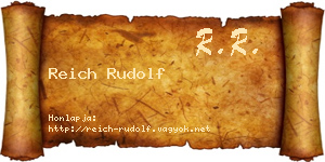 Reich Rudolf névjegykártya